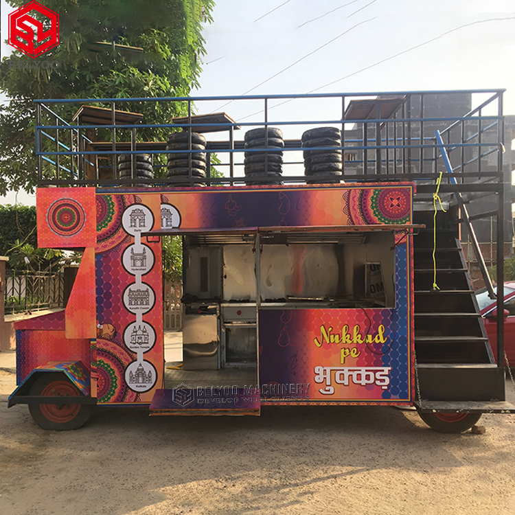 Cheap Mobile Fast Double Decker Coffee Truck Food Cart Factory Commercial Hot Dog Cart