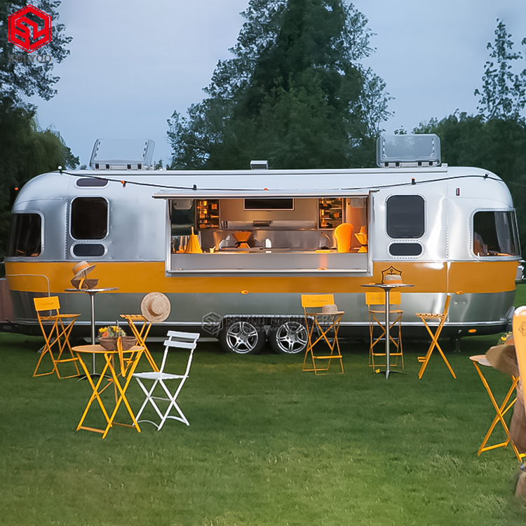 New Style Mobile Coffee House Trucks Food Truck Trailer Mobile Kitchen Airstream Food Truck Mobile Food Bus