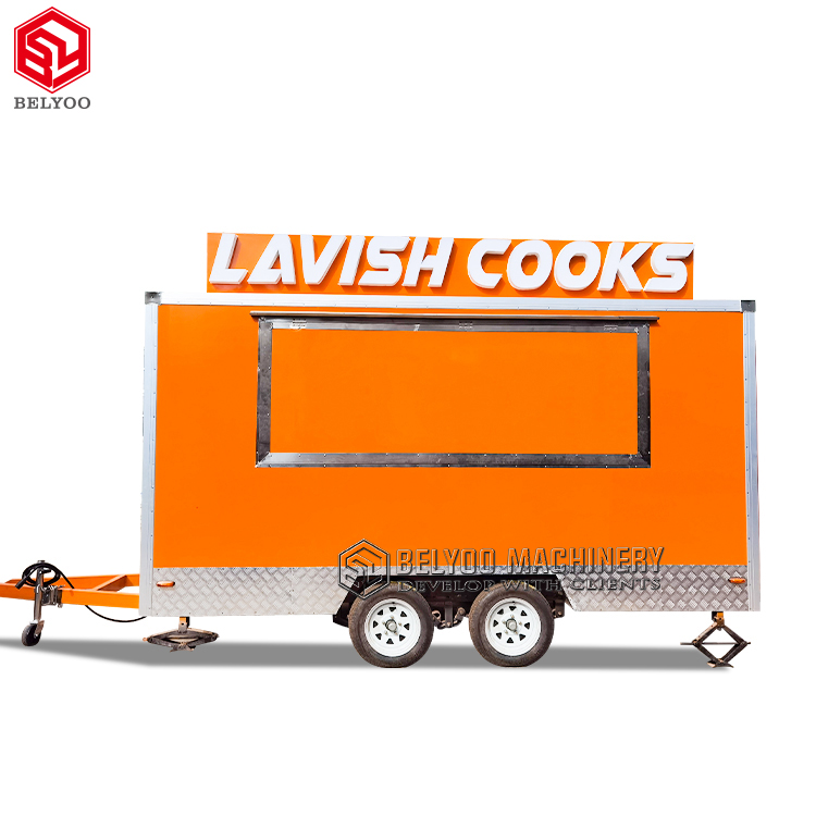 Custom Size Mobile Kitchen Food Van Fast Food Truck Fully Equipped Tacos Restaurant Hot Dog BBQ Concession Food Truck