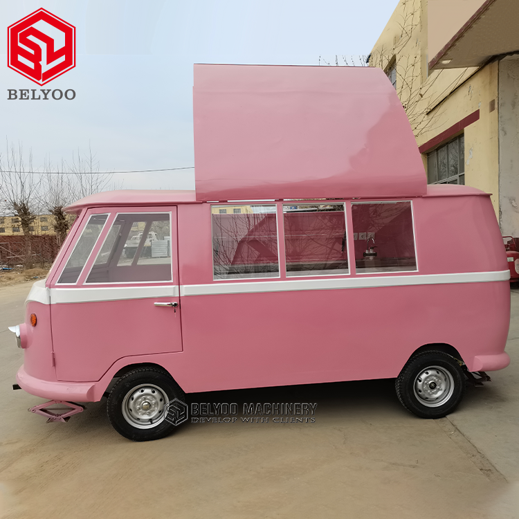 New Design Electric Food Truck Mobile Beer Bar Street Food Sale Electric Food Cart Vintage Ice Cream Car Party Bus