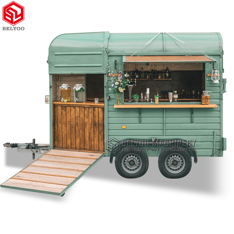 Custom Mobile Beer Bar Ice Cream Van Vintage Horse Box Food Cart Hot Dog Cart Coffee Carts Mobile Food Truck Food truck