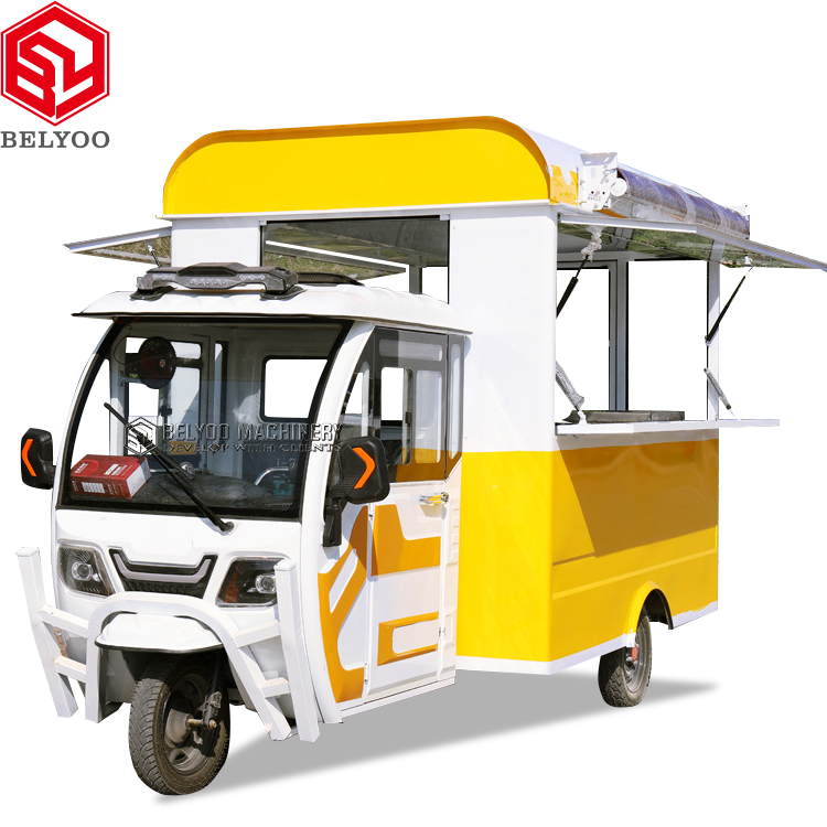 Belyoo Electric Tuk Tuk for Sale Coffee Juice Beer Bar Electric Food Cart Hot Dog Stand Food Truck Coffee Cart Electric Bike